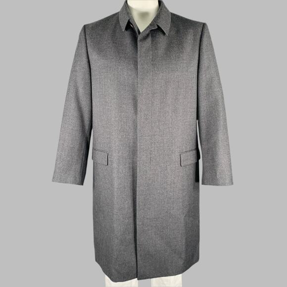 PRADA Size 46 Grey Wool Hidden Buttons Coat - Picture 1 of 7
